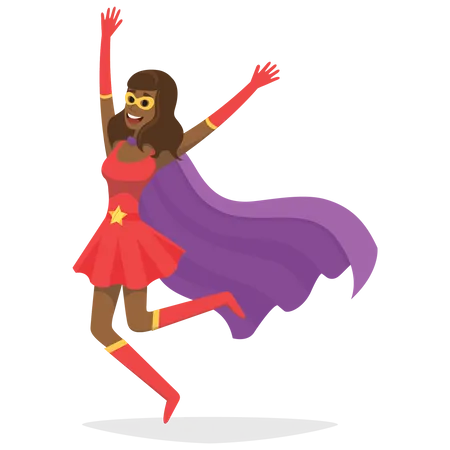 Supergirl jumping in air Illustration