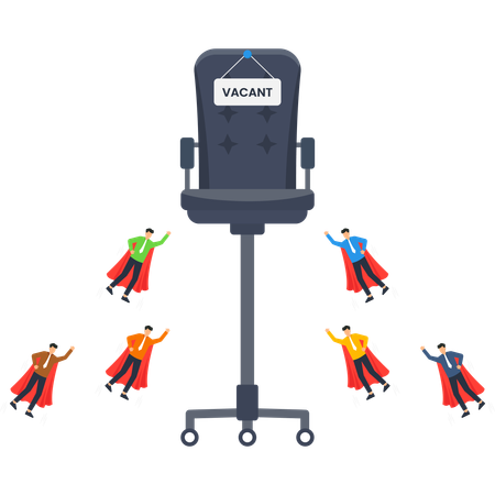 Superhelden-Jobsuche nach freier Stelle  Illustration