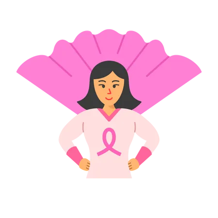 Superhero breast cancer awareness  Illustration