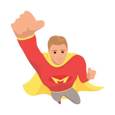 Superhero flying in air  Illustration