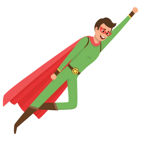 Superhero flying in air  Illustration