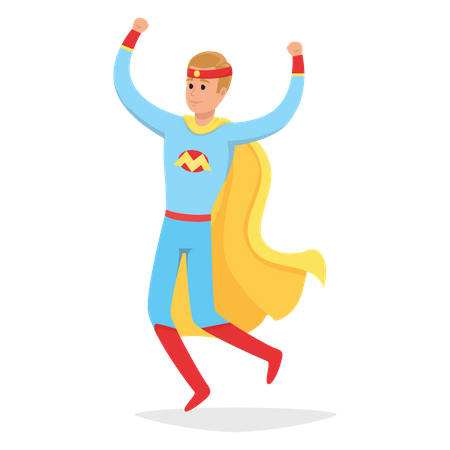 Superhero jumping Illustration