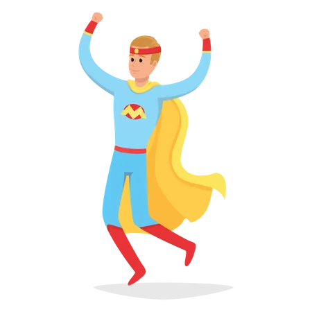 Superhero jumping  Illustration