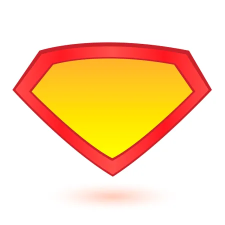 Superhero logo template at bright blue, pop art background Illustration