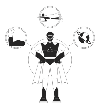 Superhero person archetype  Illustration