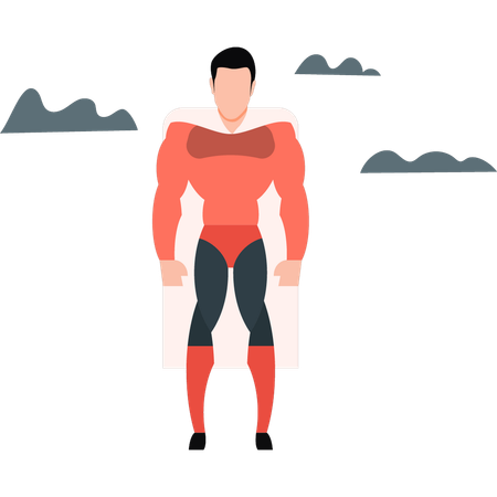 Superhero showing off his powers  Illustration