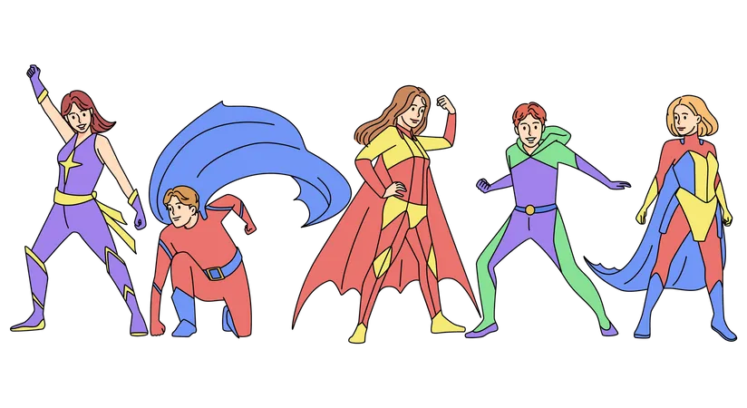 Superhero squad  Illustration