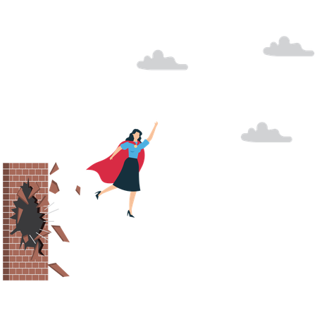 Superhéroes que rompen barreras para el éxito  Ilustración