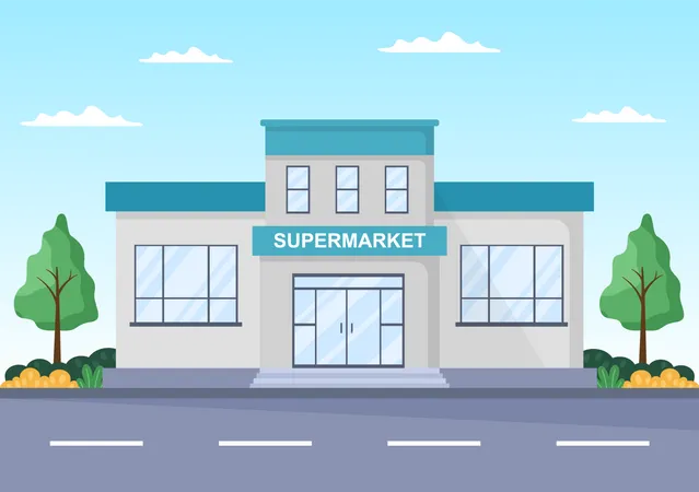 Supermarket Building  Illustration