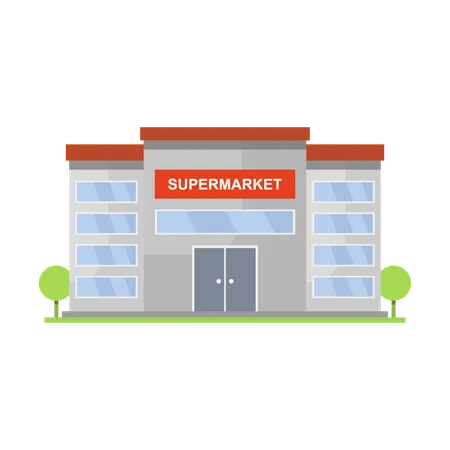 Supermarket Building  Illustration