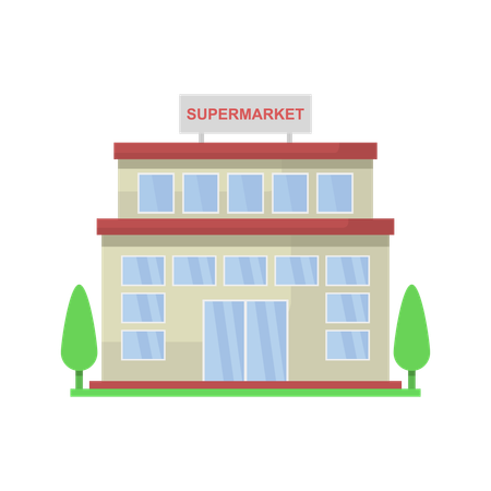 Supermarket Building  Illustration