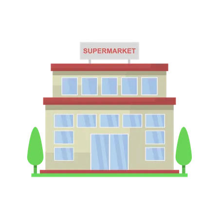 Supermarket Building  Illustration