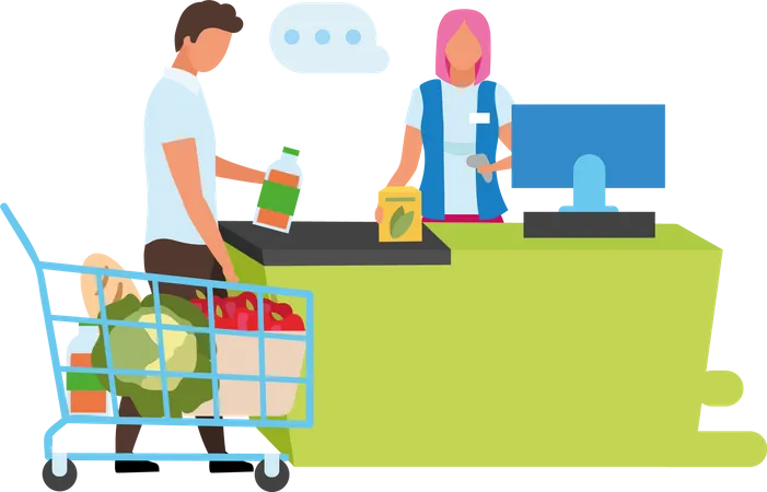 Supermarket checkout  Illustration