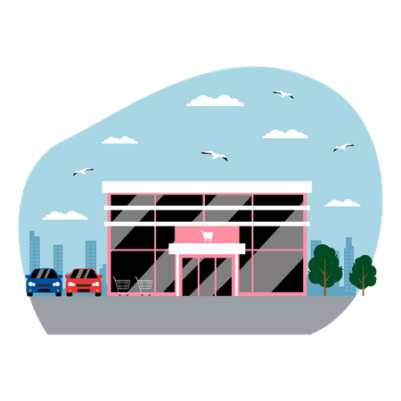Supermarket complex Illustration