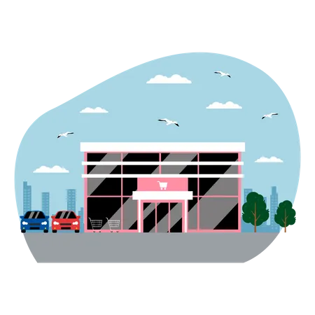 Supermarket complex Illustration