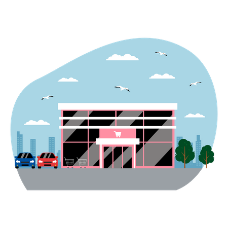 Supermarket complex  Illustration