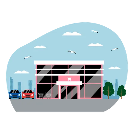 Supermarket complex  Illustration