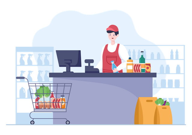 Supermarket counter  Illustration