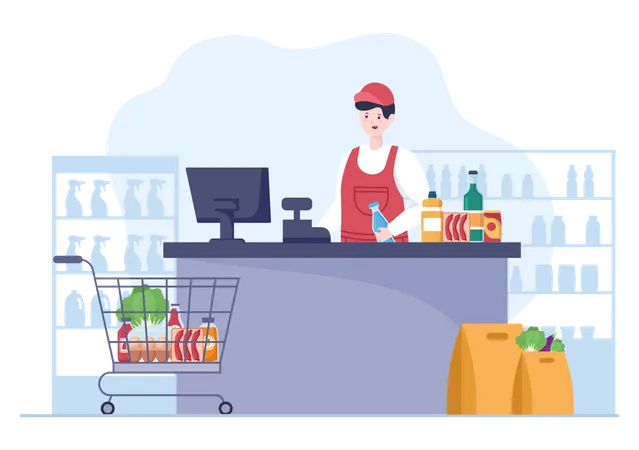 Supermarket counter  Illustration