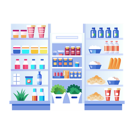 Supermarket Shelves  Illustration