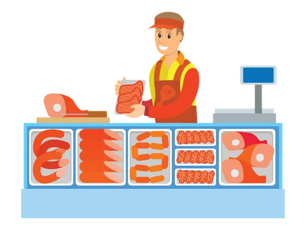 Supermarket Stores Departments  Illustration