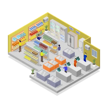 Supermarkt  Illustration