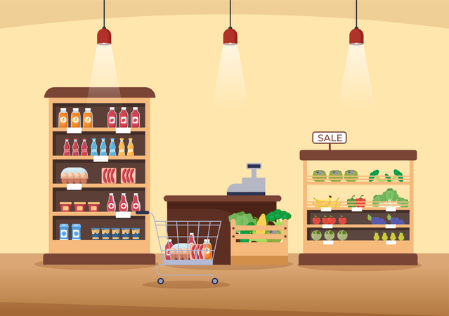 Supermarkt  Illustration