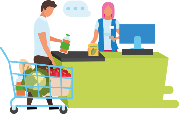 Supermarktkasse  Illustration