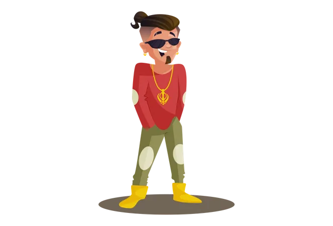 Superstar is standing with hands in pocket  Illustration