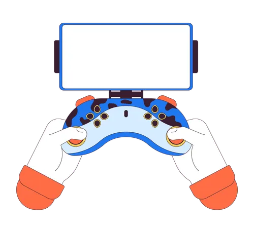 Suporte de telefone para controle de jogo  Ilustração