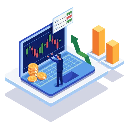 Suposição de lucro do mercado de ações  Ilustração