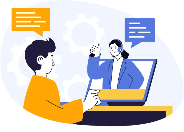 Support agent solving customer inquiry  Illustration