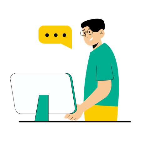 Support client en interaction avec le client  Illustration