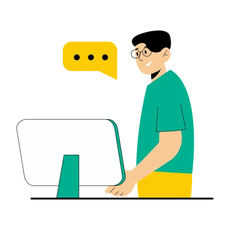 Support client en interaction avec le client  Illustration