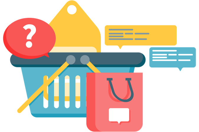 Assistance e-commerce en ligne  Illustration