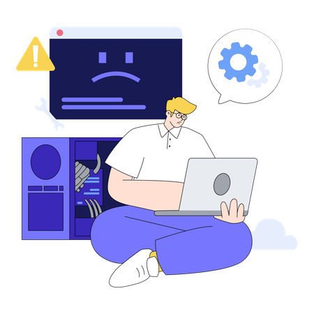 サポートマンが問題を解決する  イラスト