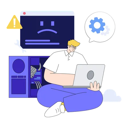 サポートマンが問題を解決する  イラスト