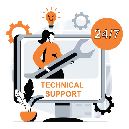 Support technique en ligne  Illustration