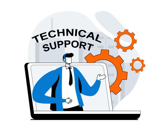 Le support technique fournit des services 24 heures sur 24  Illustration