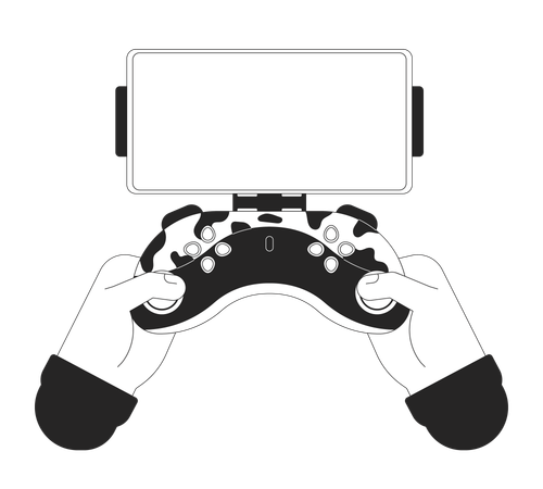 Support de téléphone pour manette de jeu  Illustration