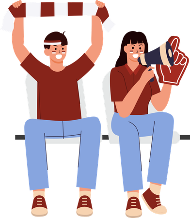 Supporter Indonesia couple  Illustration