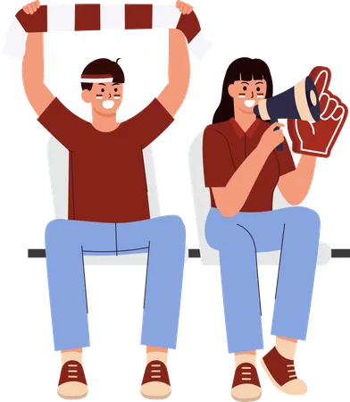 Supporter Indonesia couple  Illustration