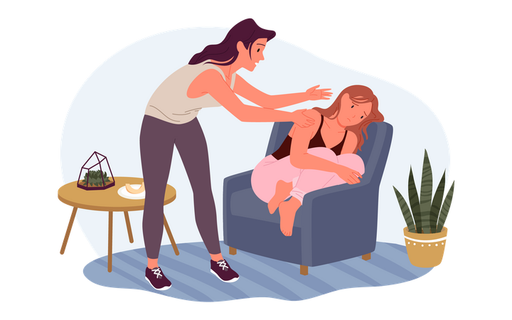 Supporting Friend  Illustration