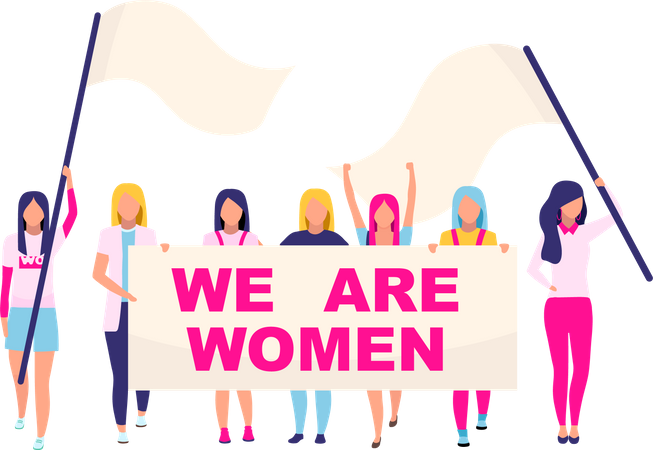 Supporting women movement Illustration