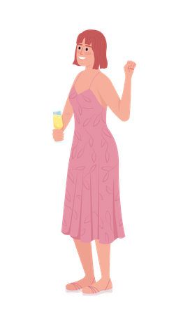 Supportive bridesmaid in summer dress Illustration