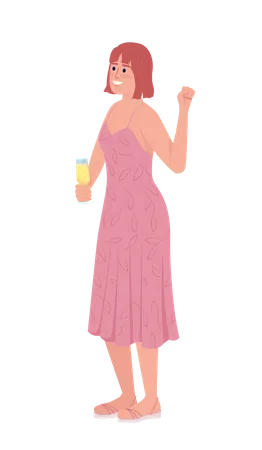 Supportive bridesmaid in summer dress Illustration