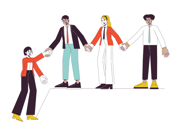 Supportive business team  Illustration