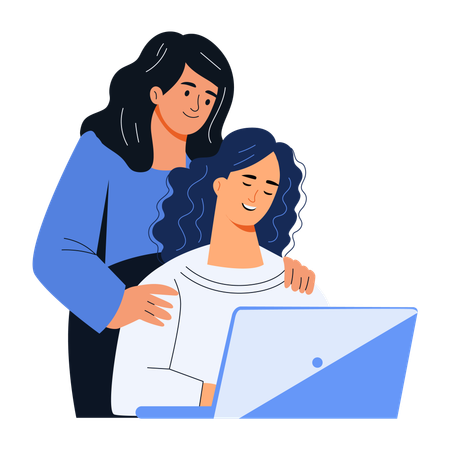 Supportive friend consoling girl  Illustration