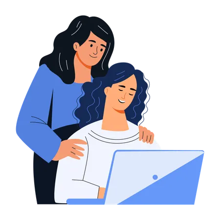 Supportive friend consoling girl  Illustration