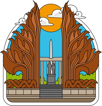 Surabaya Horoes Monument  Illustration